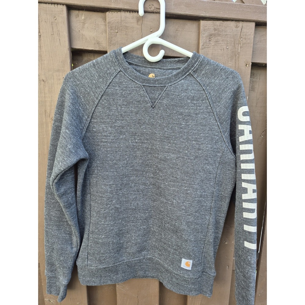 Carhartt Women's Spellout Sweatshirt Grey Long Sleeves Size XS EUC